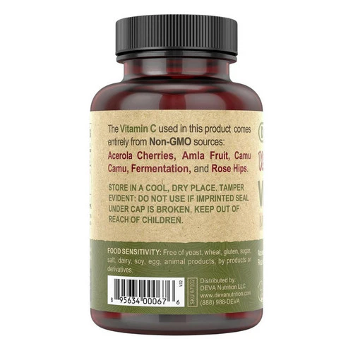 Deva Vegan Vitamins, Vegan Vitamin C Multi Source, 90 Tabs - Image 3