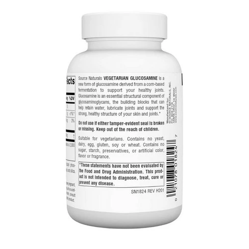 Source Naturals, Vegetarian Glucosamine, 750 mg, 60 Tabs - Image 3