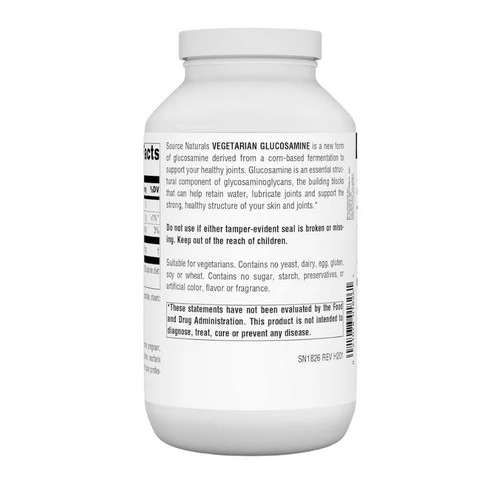 Source Naturals, Vegetarian Glucosamine, 750 mg, 240 Tabs - Image 3