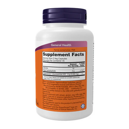 Now Foods, Vegetarian Glucosamine, 90 Veg Caps - Image 2