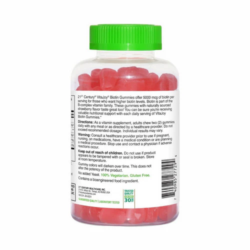 21st Century, Vitajoy Biotin, 5000Mcg, 120 Veg Caps - Image 3