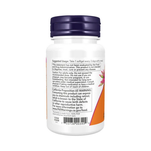 Now Foods, Vitamin A, 25,000 IU, 100 Softgels - Image 3