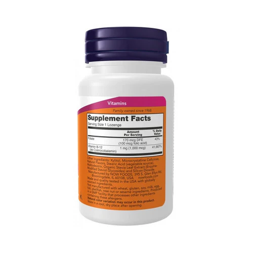 Now Foods, Vitamin B-12, 1000 mcg, 100 Lozenges - Image 2