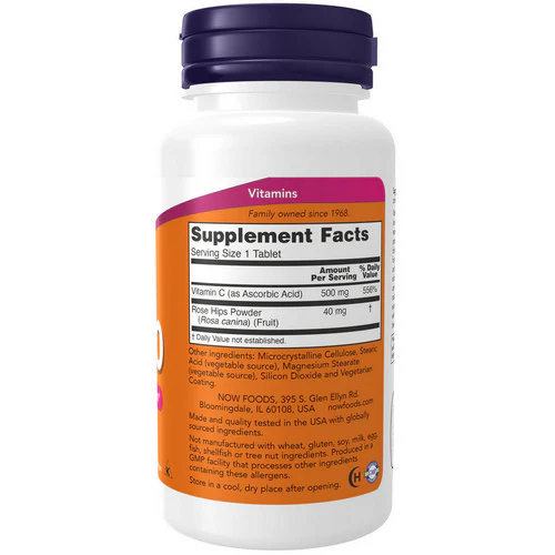 Now Foods, Vitamin C-500, 100 Tabs - Image 2