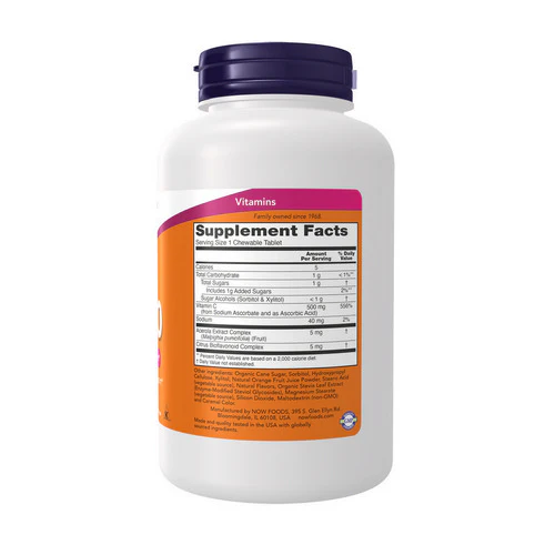 Now Foods, Vitamin C-500 Chewable Orange, 100 Tabs - Image 2