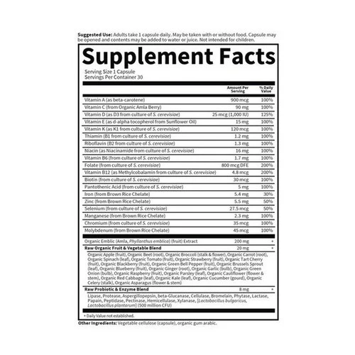 Garden of Life, Vitamin Code RAW One for Women, 30 caps - Image 4