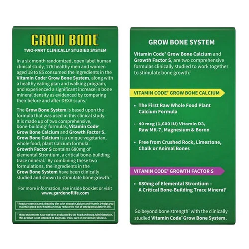 Garden of Life, Vitamin Code, Grow Bone System 1 Kit - Image 3