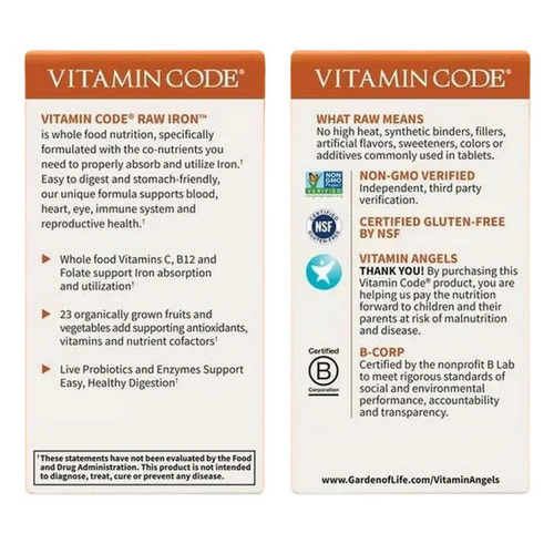Garden of Life, Vitamin Code, Raw Iron 30 Caps - Image 3