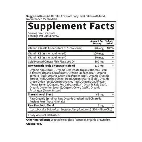 Garden of Life, Vitamin code, Raw K-Complex 60 vcaps - Image 4