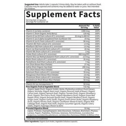 Garden of Life, Vitamin Code  RAW Prenatal, 30 caps - Image 2