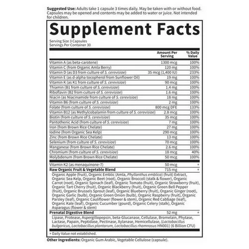 Garden of Life, Vitamin Code, Raw Prenatal 90 Caps - Image 2