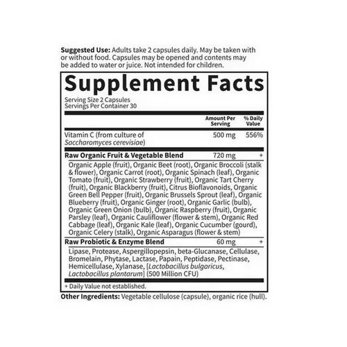 Garden of Life, Vitamin Code, Raw Vitamin C 60 Caps - Image 2