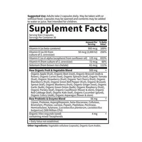 Garden of Life, Vitamin Code, Raw Vitamin E Complex 60 Caps - Image 2