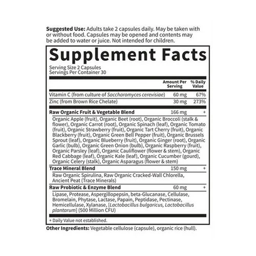Garden of Life, Vitamin code, Raw Zinc 60 vcaps - Image 4