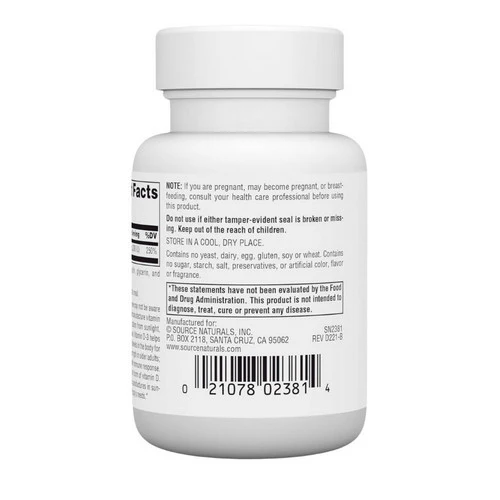 Source Naturals, Vitamin D-3 1000 IU, 100 softgels - Image 3