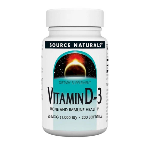 Source Naturals, Vitamin D-3 1000 IU, 200 softgels