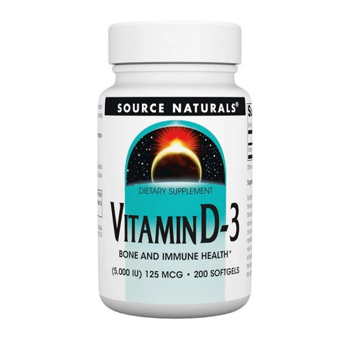 Source Naturals, Vitamin D-3 5000 IU, 200 softgels