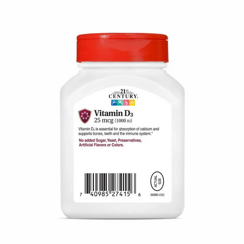 21st Century, Vitamin D, 1000 IU 250 Tabs - Image 4