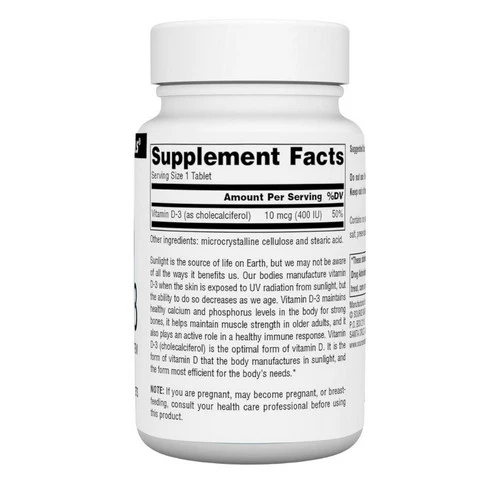 Source Naturals, Vitamin D, 400 IU, 200 Tabs - Image 2
