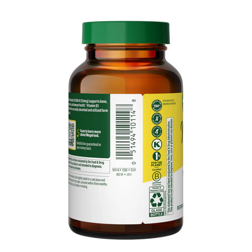 MegaFood, Vitamin D3, 1000 IU, 60 Tabs - Image 2