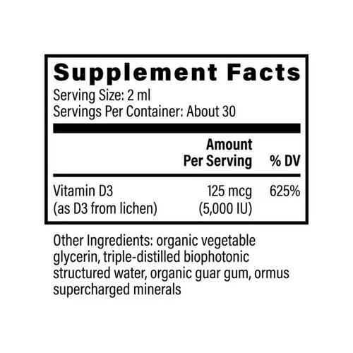 Global Healing Center, Vitamin D3, 5000IU, 2 Oz - Image 2
