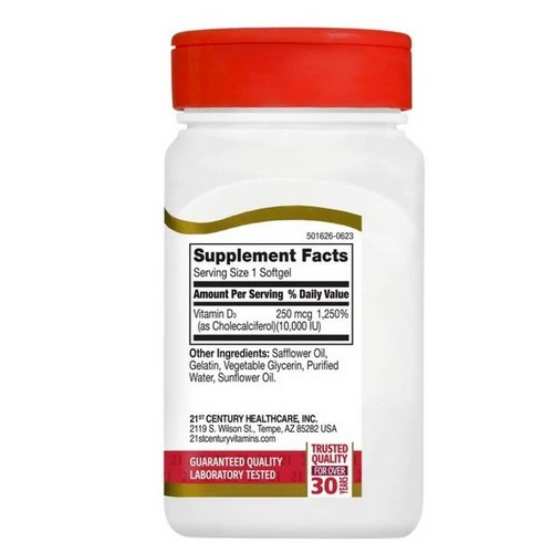 21st Century, Vitamin D3, 110 Softgels - Image 3