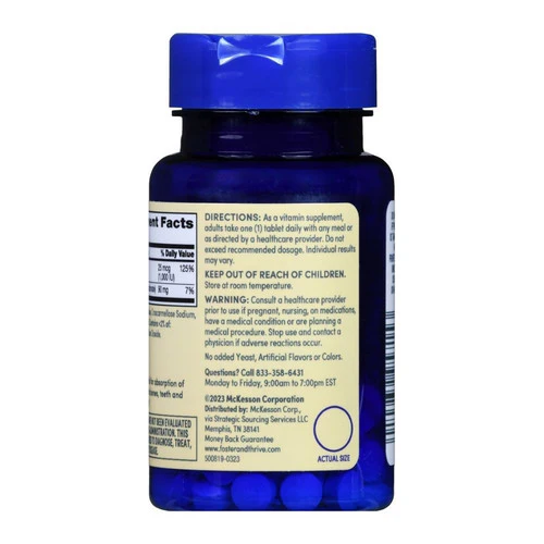 Foster And Thrive, Vitamin D3, 25 Mcg, 100 tabs - Image 2