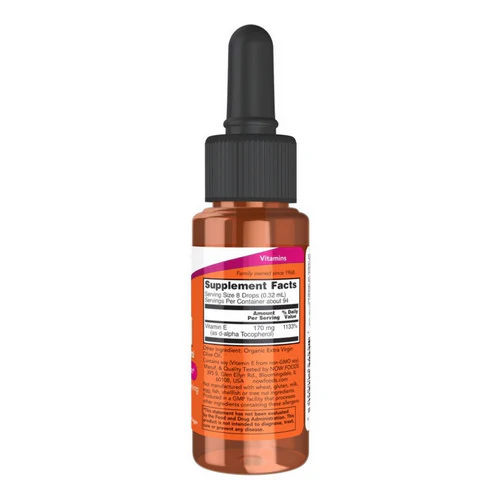 Now Foods, Vitamin E-Oil Vegetarian, 1 OZ - Image 2