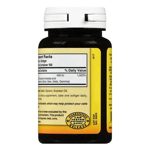 Nature's Blend, Vitamin E With Mixed Tocopherols, 400 IU, 100 Capsules - Image 3