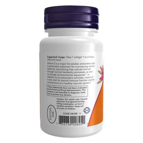 Now Foods, Vitamin E-200 D-Alpha Tocopheryl, 134 Mg (200 IU), 100 Softgels - Image 3
