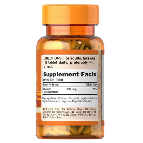 Puritan's Pride, Vitamin K 100 mcg, 100 Tablets - Image 2