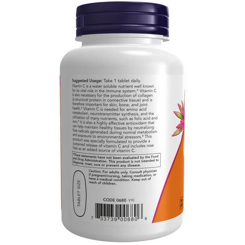 Now Foods, VitaminC-1000, Sustained Release 100 Tabs - Image 3
