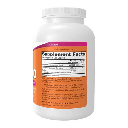 Now Foods, VitaminC-1000, 500 Caps - Image 3