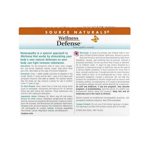 Source Naturals, Wellness Cold & Flu, 48 Tabs - Image 2