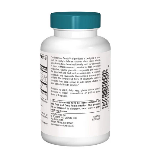 Source Naturals, Wellness Olive Leaf, 60 Tabs - Image 2
