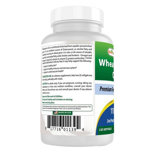 Best Naturals, Wheat Germ Oil, 1130 mg, 120 Soft Gels - Image 3