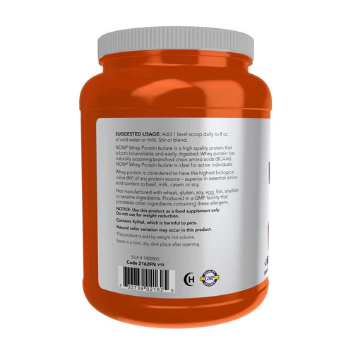 Now Foods, Whey Protein Isolate, Dutch Chocolate, 1.8 lbs - Image 3