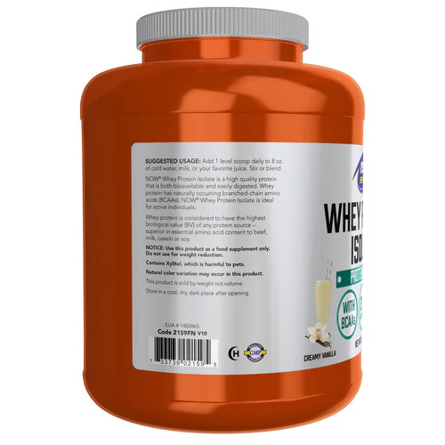 Now Foods, Whey Protein Isolate, Creamy Vanilla, 5 lbs - Image 3