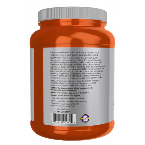 Now Foods, Whey Protein With Matcha Powder, 2 Lbs - Image 3