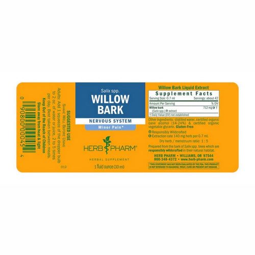 Herb Pharm, Willow Bark Extract, 1 Oz - Image 2