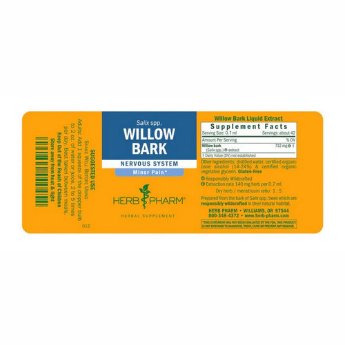 Herb Pharm, Willow Bark Extract, 4 Oz - Image 2
