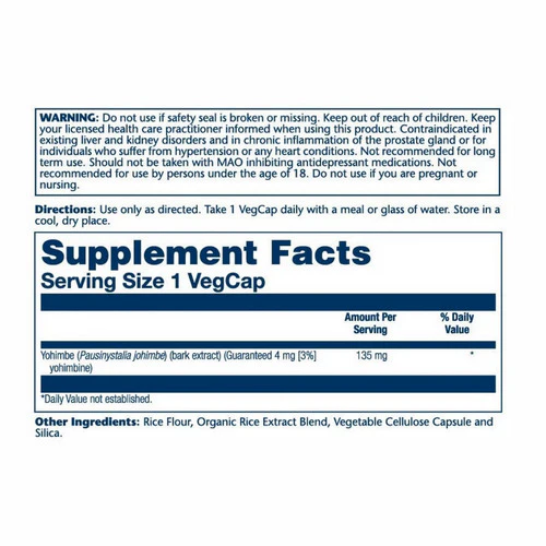 Solaray, Yohimbe Extract, 135 mg, 60 Caps - Image 2