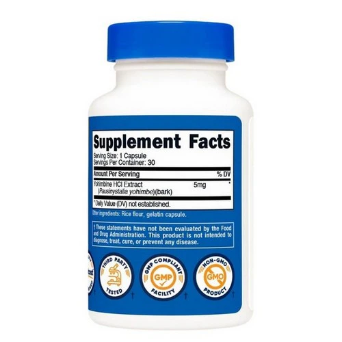 Nutricost, Yohimbine HCL Capsules, 5 Mg, 30 Caps - Image 2