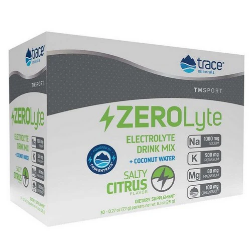 Trace Minerals, ZEROLyte Electrolyte Drink Mix Salty Citrus, 30 Packets