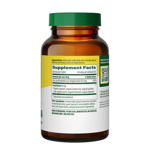 MegaFood, Zinc, 60 Tabs - Image 3