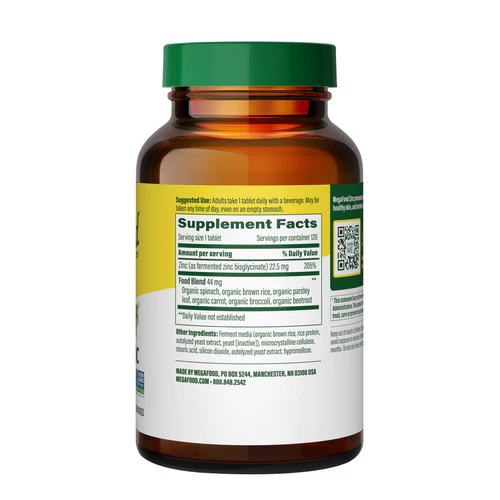 MegaFood, Zinc, 120 Tabs - Image 3