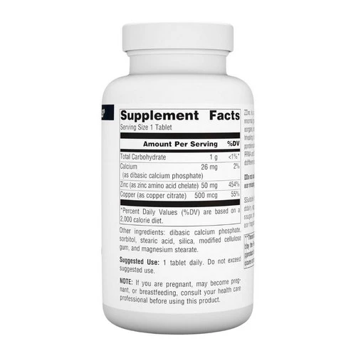 Source Naturals, Zinc Amino Acid Chelate, 250 Tabs - Image 2