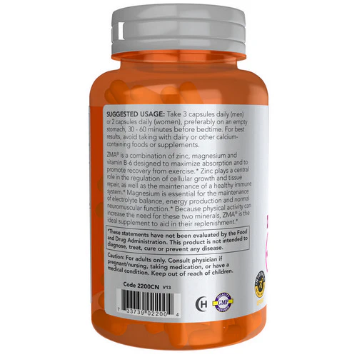 Now Foods, ZMA Capsules, 800 mg, 90 Veg Caps - Image 3