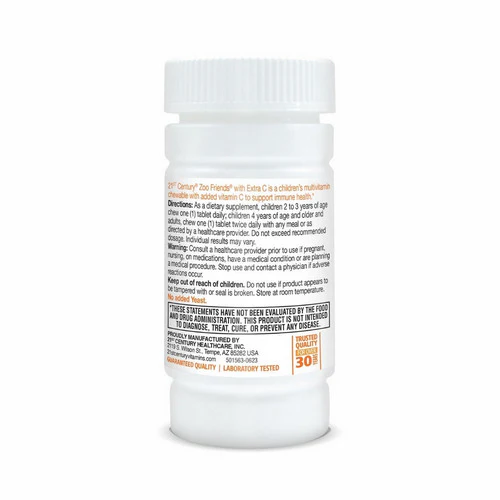 21st Century, Zoo Friends Multivitamin with Xtra C, 60 Chewable Tabs - Image 3