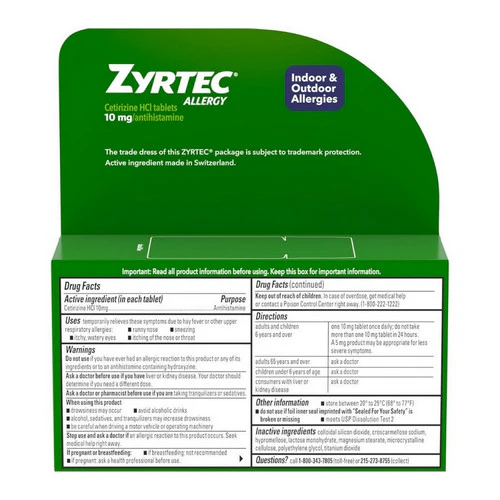 Neutrogena, Zyrtec Allergy Tablets, 10 mg, 60 Tabs - Image 2
